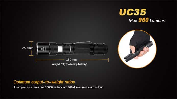 TORCIA RICARICABILE FENIX UC35 960 lm - immagine 5